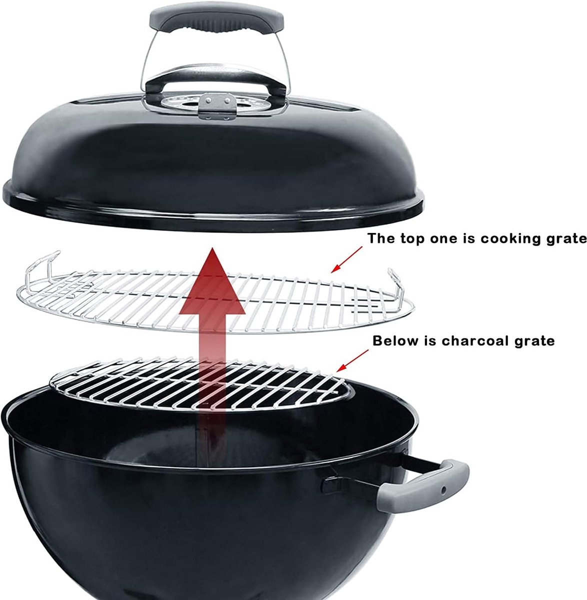 34cm Dia replacement cooking grates - Grill grate for charcoal barbecue - Replacement part for 34 cm charcoal grills — image 2
