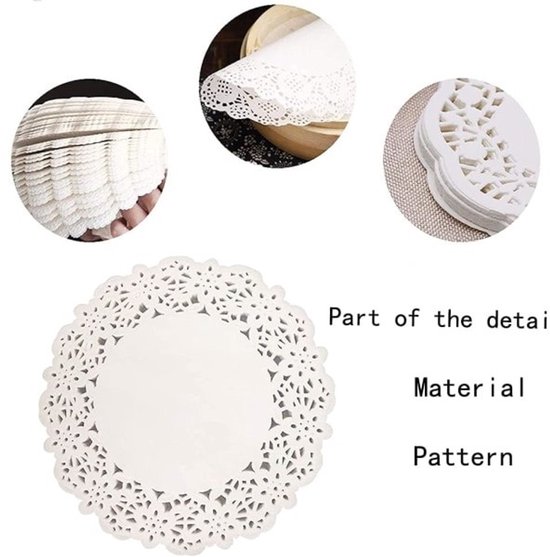 Baking Paper - 300 Sheets - Round Lace Paper - Plate Liner - Oil Absorbing Paper - Kitchen & Household - Baked Fried Foods, Pastry, Cake, Square, Oval โ image 2