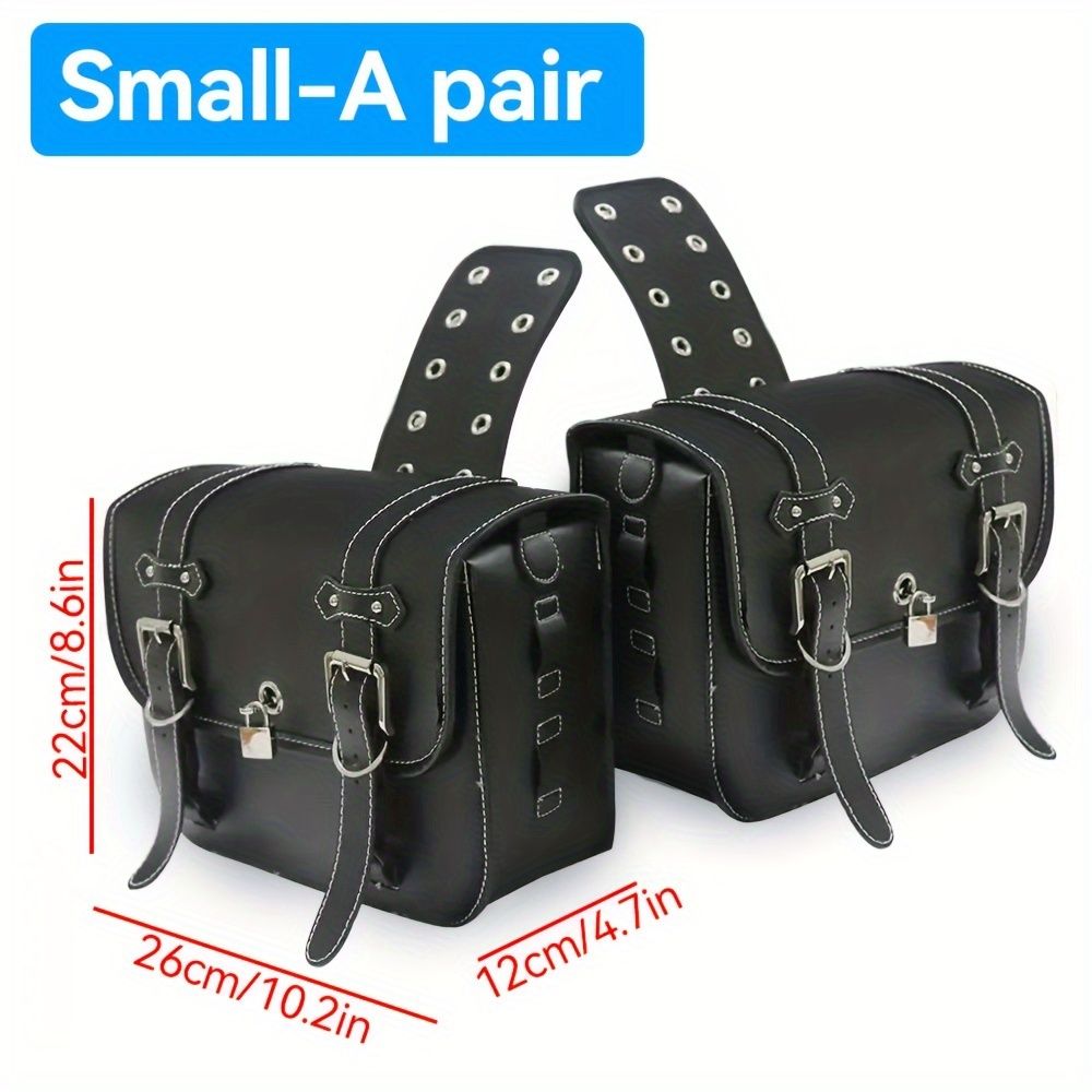 motorcycle side bags, water bottle bag, PU leather, combination lock, motorcycle accessories, durable side bags, secure storage, Australian market — image 2