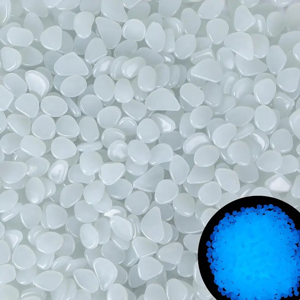 100x! Glow In The Dark Stones | Decorative Stones | Aquarium Pebbles | Garden Stones | Blue — image 3