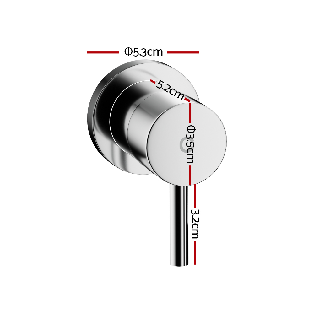 Cefito Basin Twin Tap Wall Round Brass Faucet Shower Bathtub Chrome โ image 2