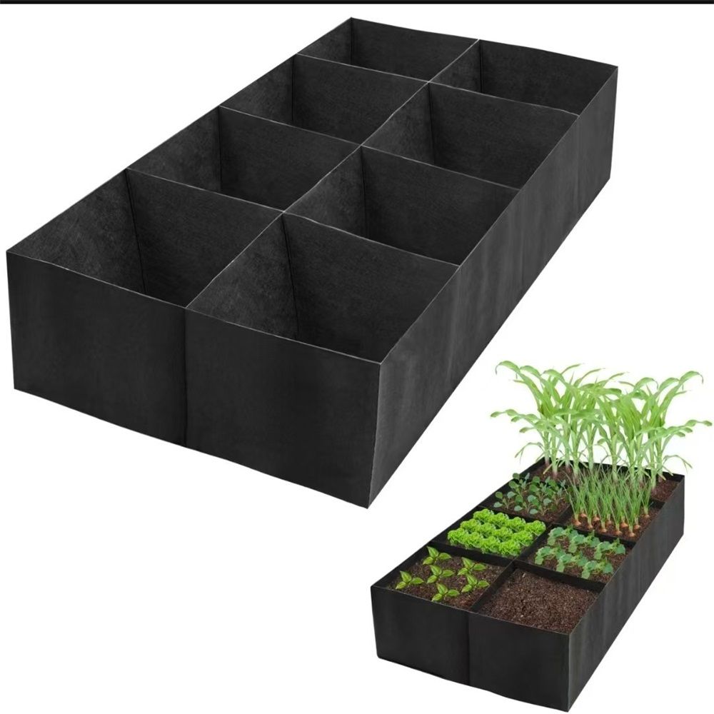Raised Garden Bed, 128 Gallon 8 Grids Plant Grow Bags, 3 x 6 FT Planter Raised Beds for Growing Vegetables Potatoes Flowers, Rectangle Planting Container for — image 2