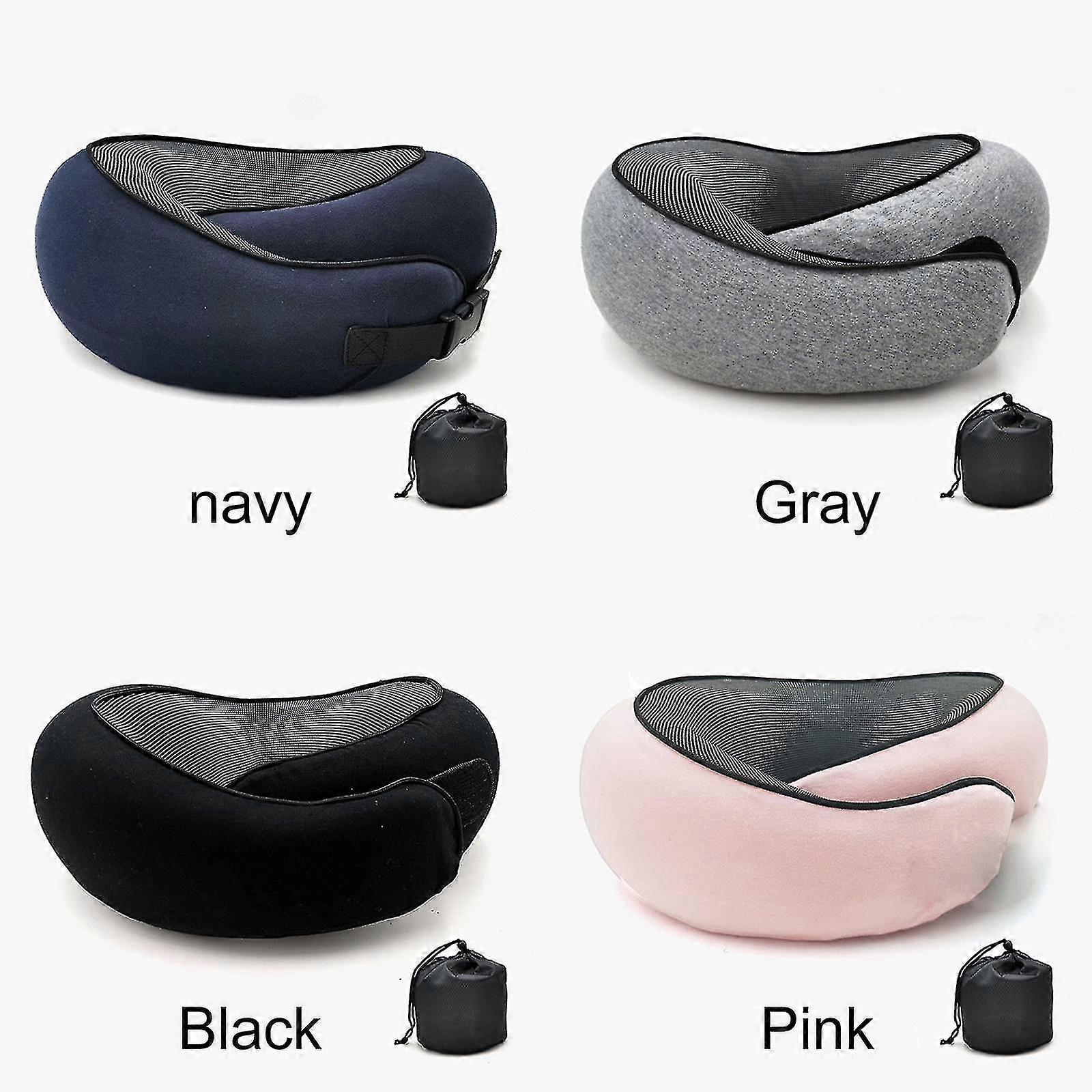 Travel Neck Pillow U-Shaped Memory Cotton Neck Pillows Massage Neck Pillow Sleeping Airplane Pillow Cervical Health Care Pillow grey — image 3