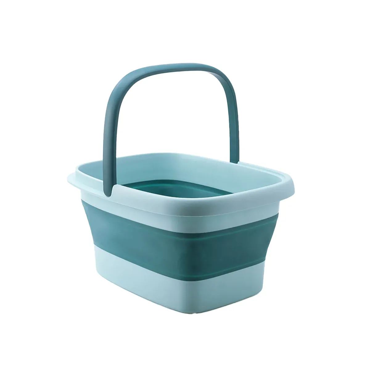 Folding Foot Spa Pedicure Bath Massage Tub Bucket Feet Basin Therapy Luxury - Green