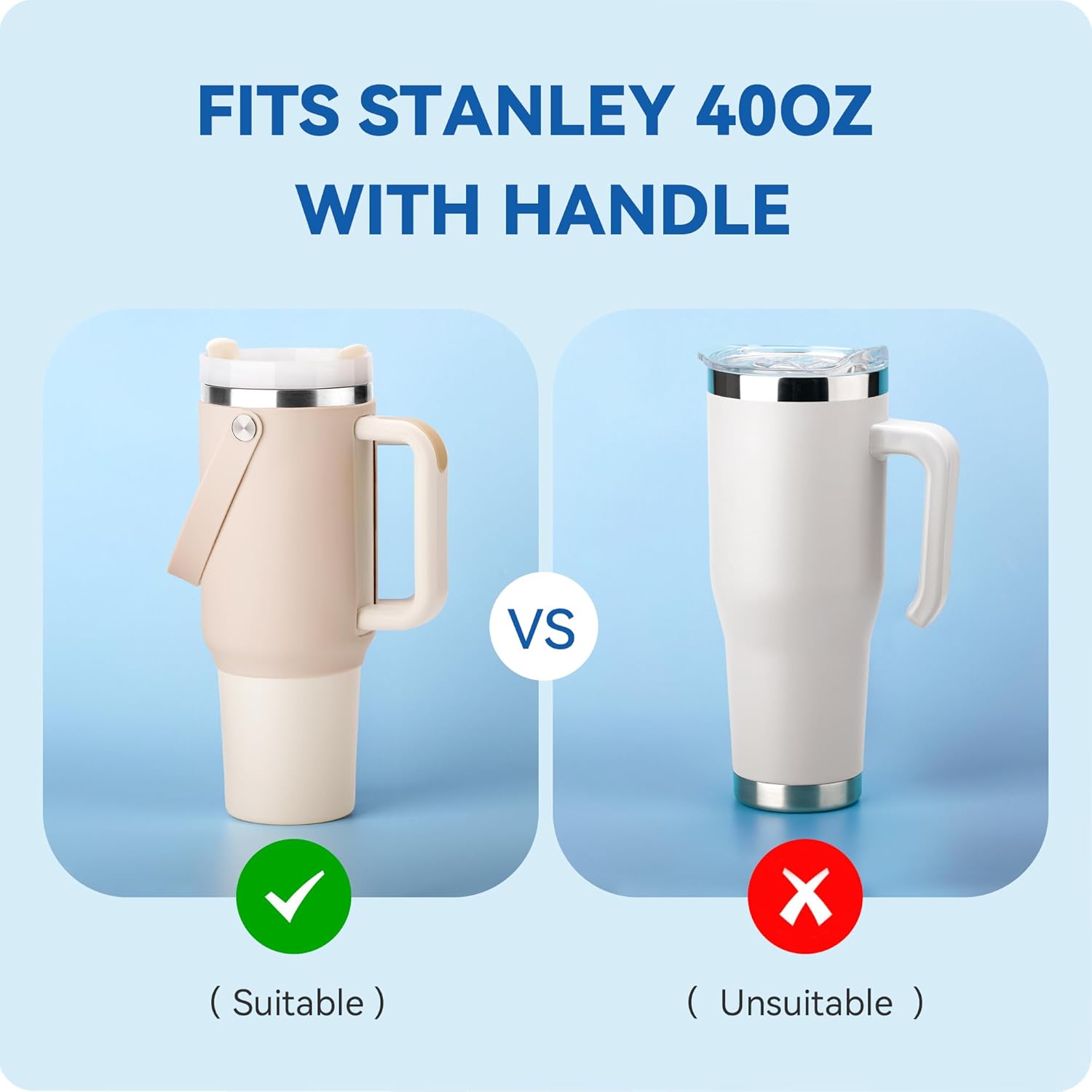BPA - Free Silicone Carry Handle: Durable Accessory for Stanley Quencher 40oz (Black) โ image 5