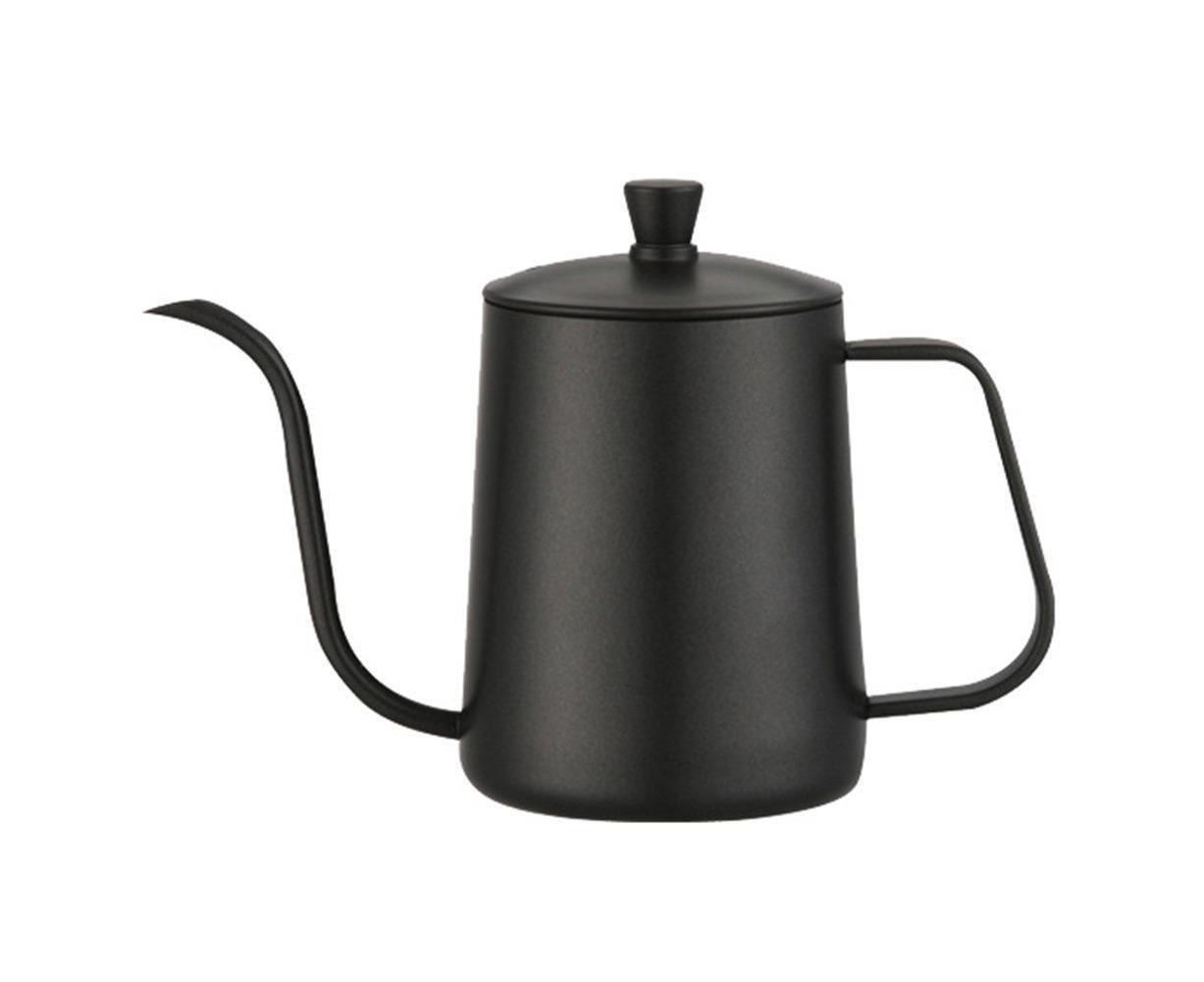 600ml Pour Over Kettle Coffee Maker Stainless Steel Gooseneck Drip Tea Pot Jug-Black 600ML