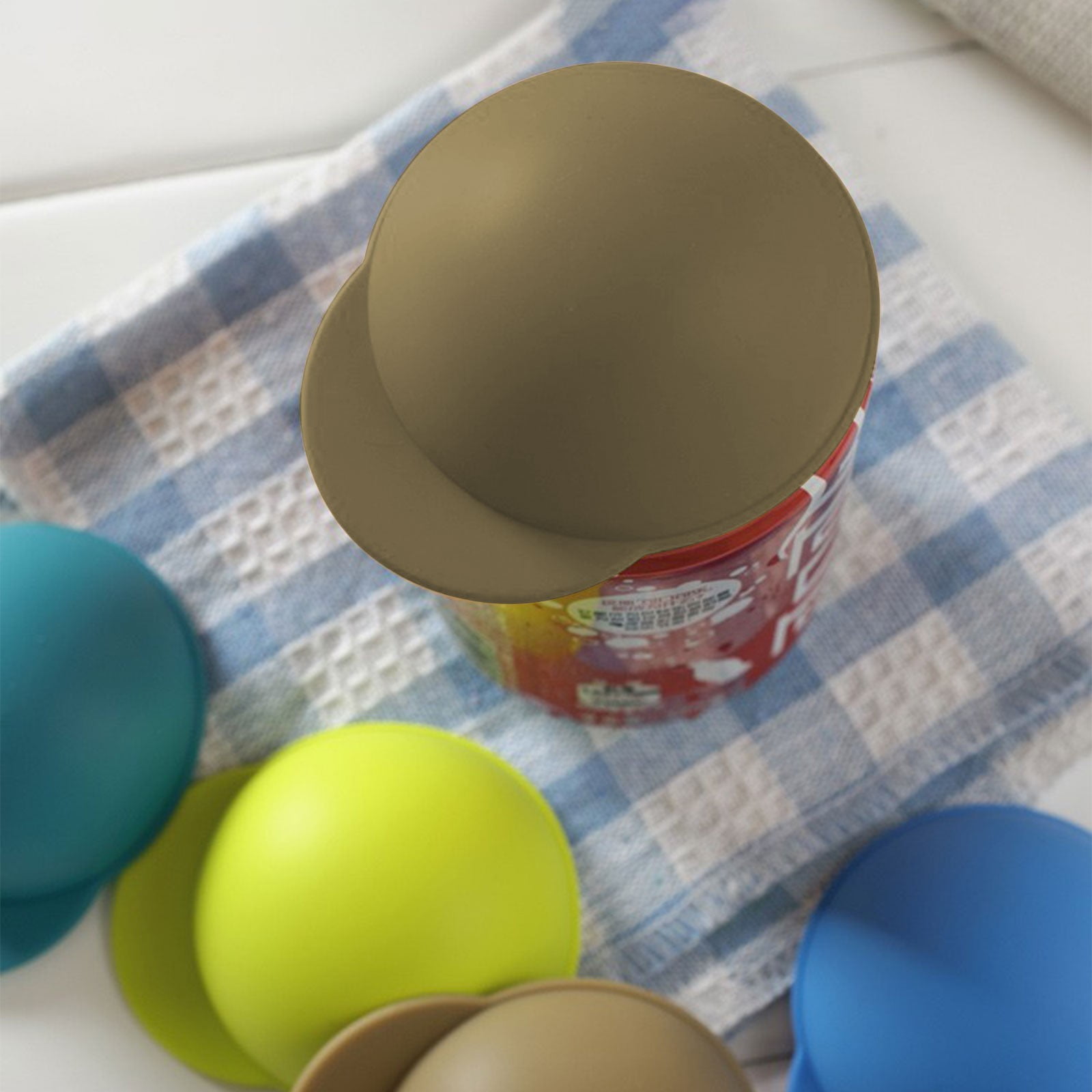 Back to School SuppliesCute Can Hat Sealing Cover Cola Beer Preservation Cover Silicone Cup Cover Dustproof and Leakproof Coffee Color (Include: 1X Can Hat — image 4