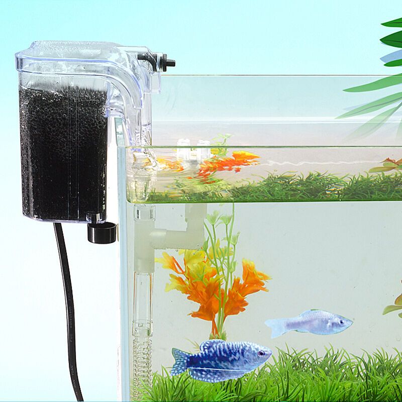 Ultra-slim hang-on aquarium filter, suitable for tanks up to 20 liters; features three-stage adjustable filtration, a flow rate of 250 L/h, and 3W power โ image 3