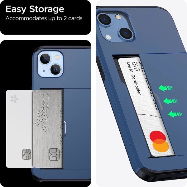 2023 new iPhone 14 case with card holder, Wireless charging compatible iPhone 14 Wallet case, Slim shockproof iPhone 14 case Wallet (Navy blue) โ image 4
