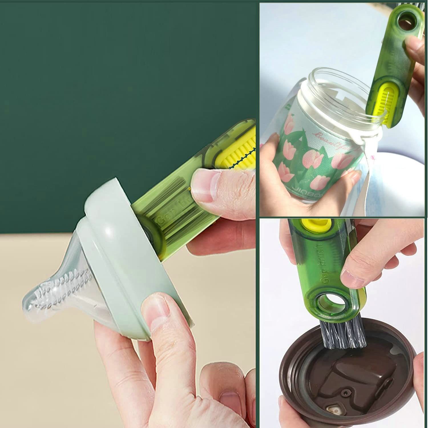 Cap Cleaning Brush Set Multi functional Bottle Brush Cleaner Micro Bottle Cup Cap Brush Straw Cleaning Tool — image 3