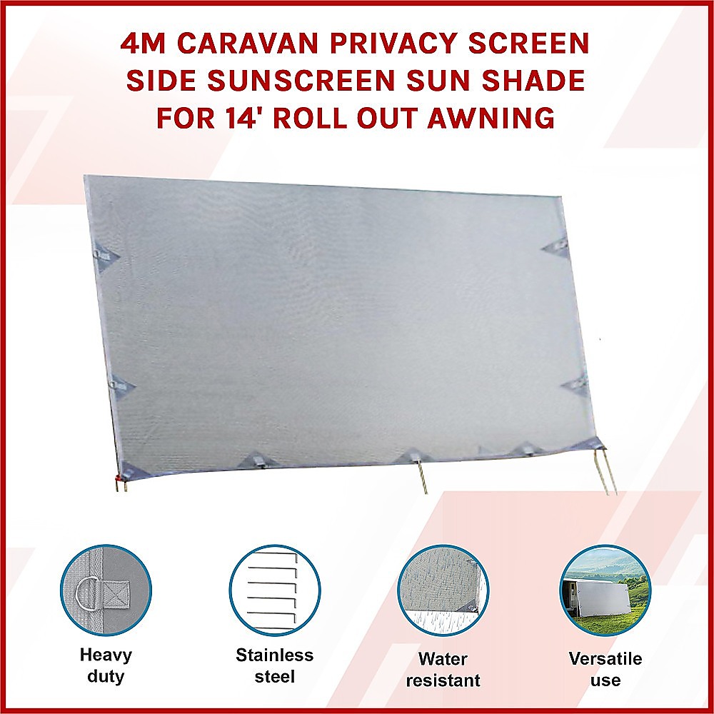 4m Caravan Privacy Screen Side Sunscreen Sun Shade for 14' Roll Out Awning โ image 3
