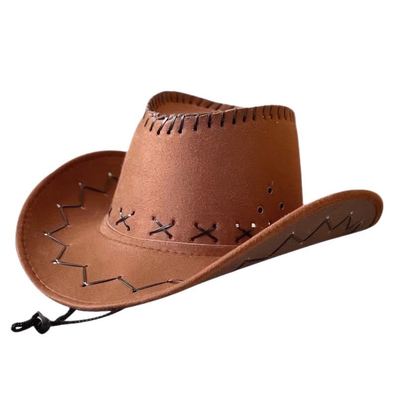kids cowboy hat, western hat for children, sun protection hat kids, leather wide brim hat, boys girls party hat, outdoor hat Australia, performance โ image 2