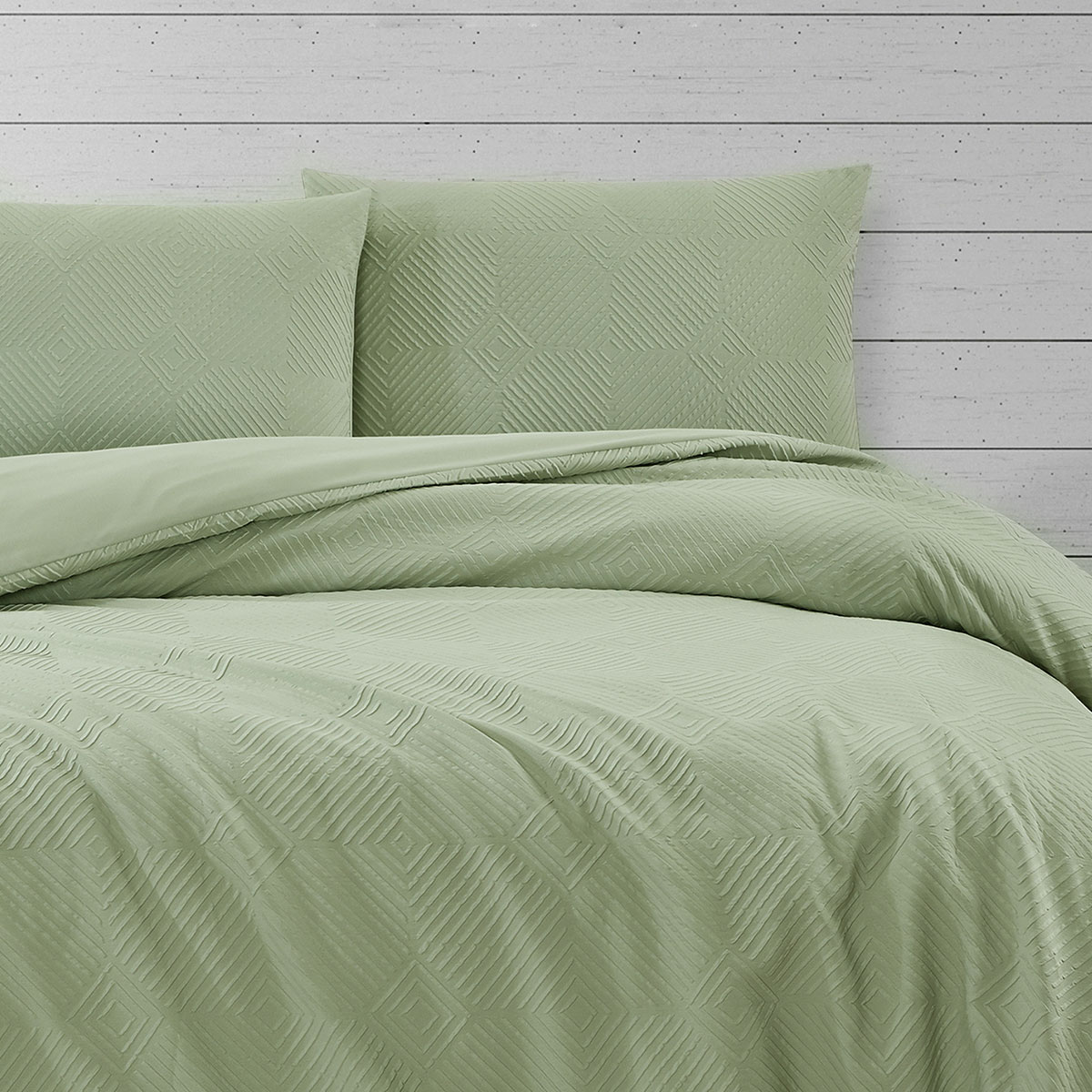 Ardor Preston Pale Green Embossed Quilt Cover Set Queen — image 3