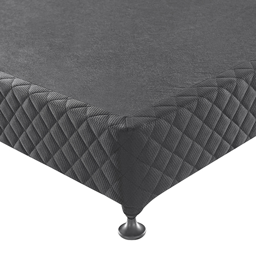 Mattress Base Ensemble Double Size Solid Wooden Slat in Black with Removable Cover — image 3