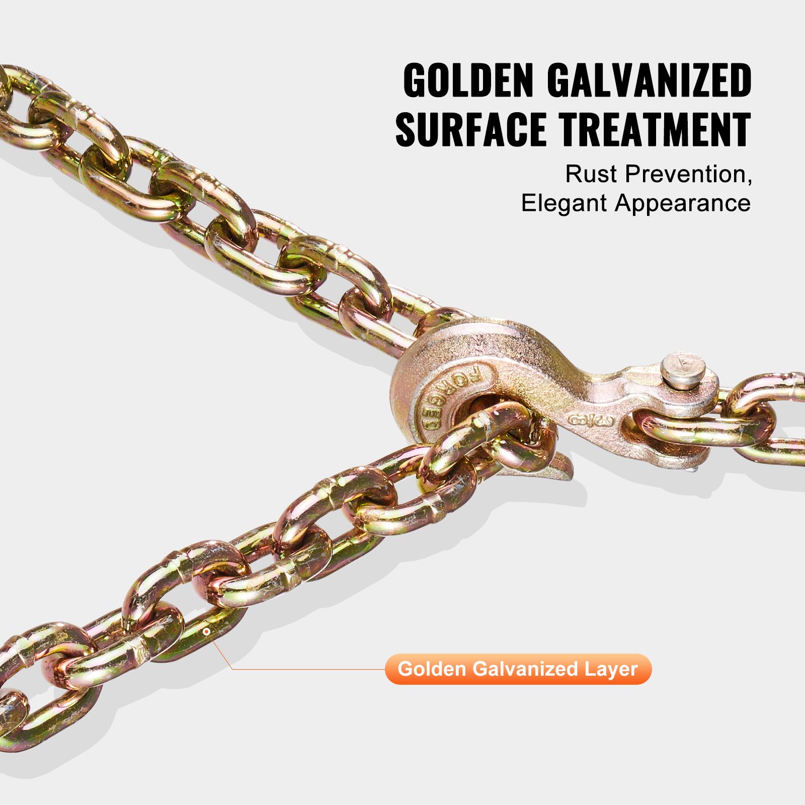 G80 Transport Binder Chain, 10 mm x 316 cm Tow Chain with Clevis Grab Hooks, 3.22T Safe Working Load, Heavy Duty Trailer Logging Chain for Transporting Towing โ image 6
