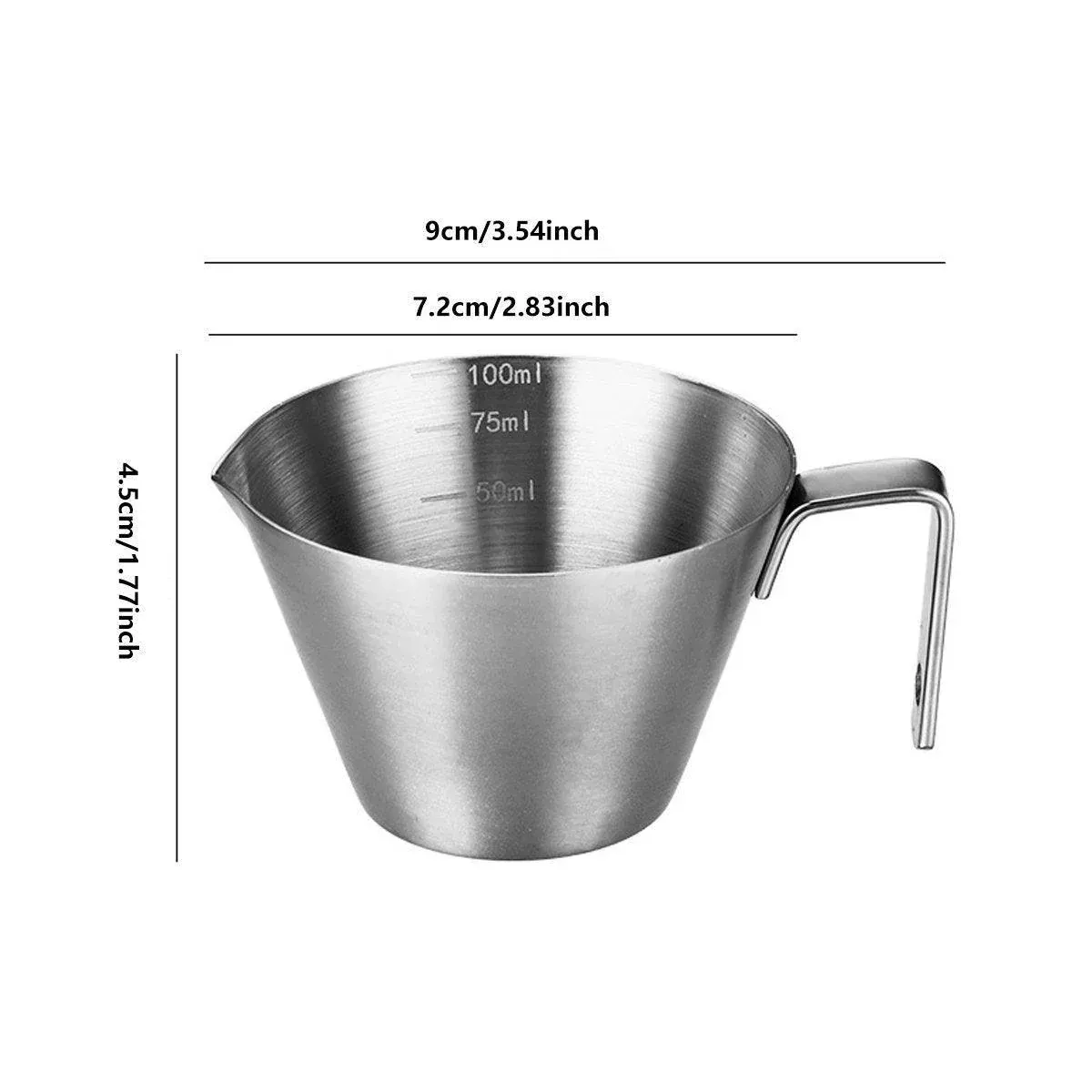 100ml Stainless Steel Coffee Extraction Measuring Cup Graduated Coffee Tool โ image 3