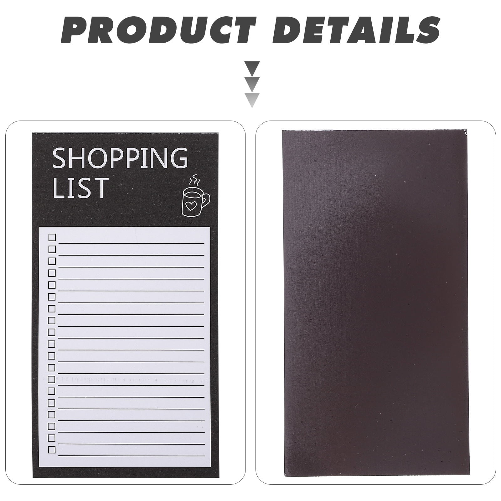 50 Sheets Magnetic Notepad, Fridge Shopping List and Reminder Pad with Full Magnet Back, Easy Tear Pages, Black, 2.95 × 5.51 inches — image 4
