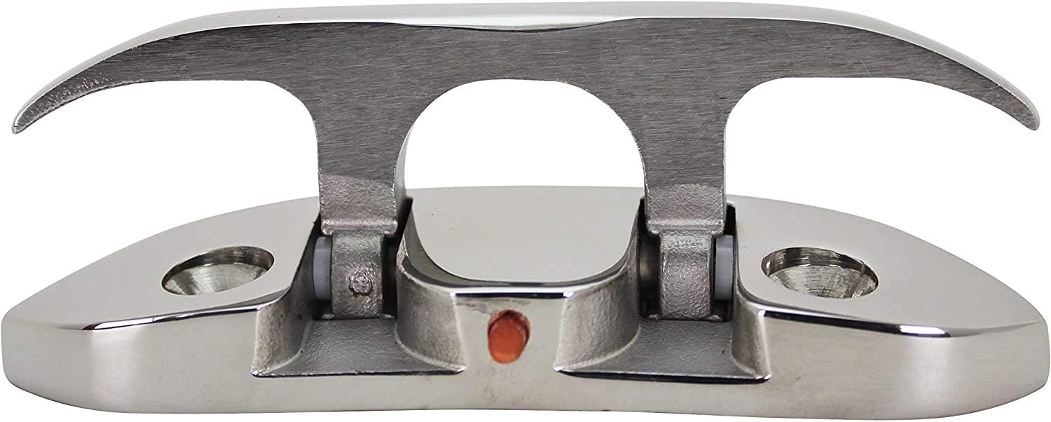 Boat2 Pcs Folding Cleat 4-1/2" Flip-up Dock Marine Grade 316 Stainless Steel with Screws — image 6