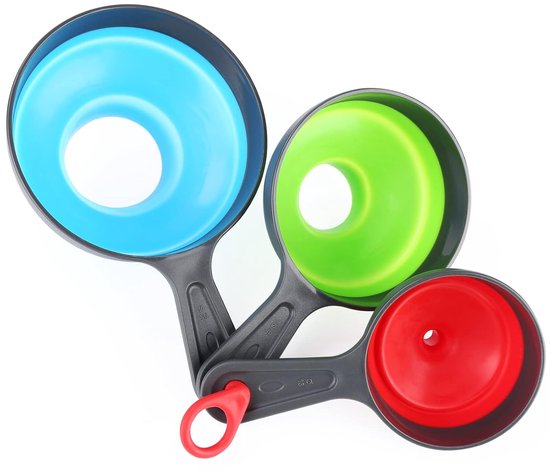 Mini Funnel - 3 in 1 Funnel - Kitchen Funnel Set - Various Sizes - 12cm/10cm/8cm - Can be used to store jars, filling bottles, measuring cups and small amounts
