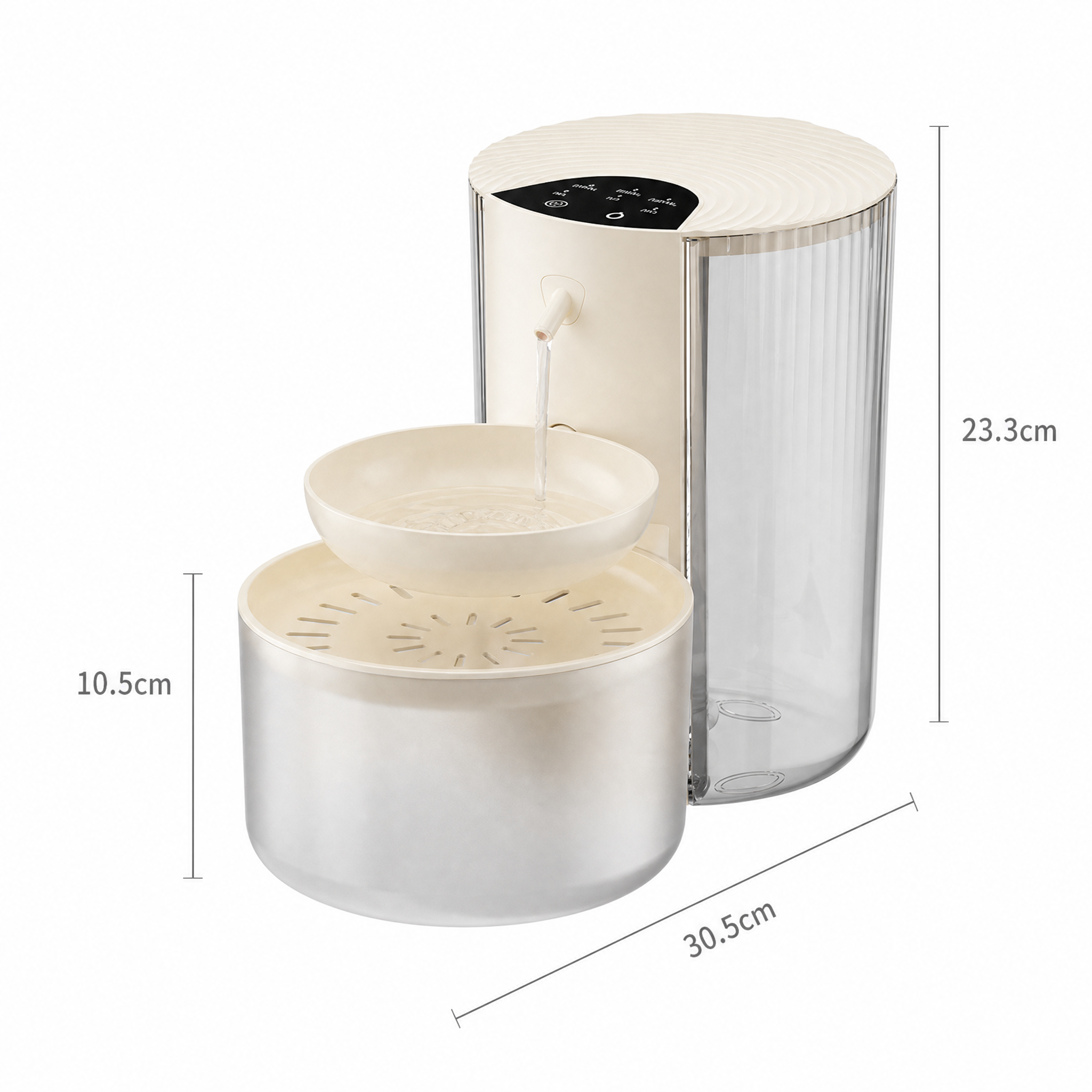 Cream White Smart Pet Water Dispenser 3L Cordless Cat Water Fountain No Filter Required, Rechargeable Wireless Pet Drinking Fountain with Clean & Waste Water โ image 2