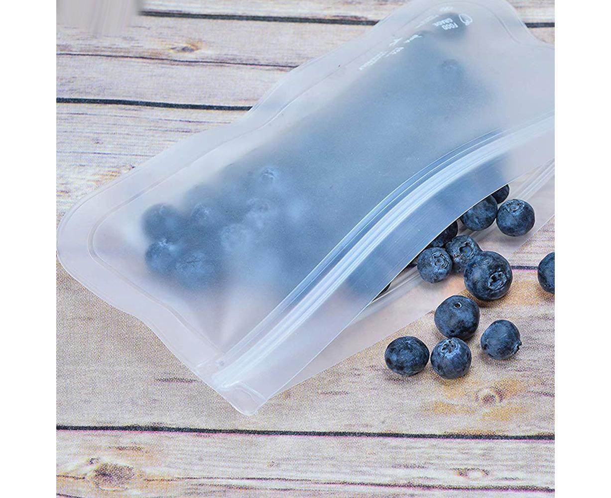 5Pcs Reusable Frosted Self Sealed Sandwiches Food Freezer Storage Bag Organizer — image 4