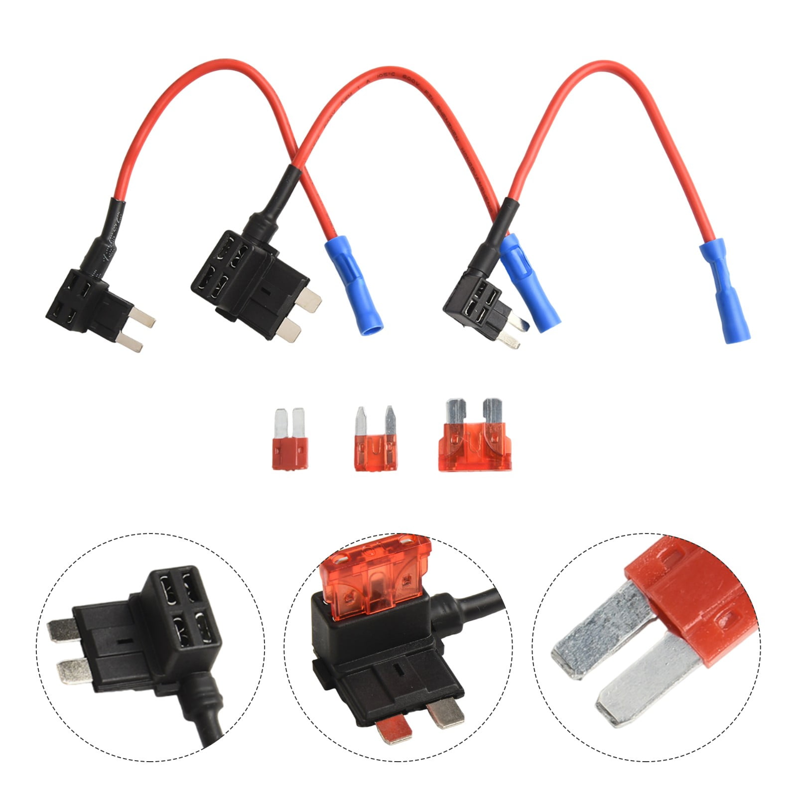 3 Types Car Add-A-Circuit Fuse TAP Adapter Standard Auto Blade Fuse Holder For Trucks Cars Boats With 12V 24V 10A Wire Harness — image 2