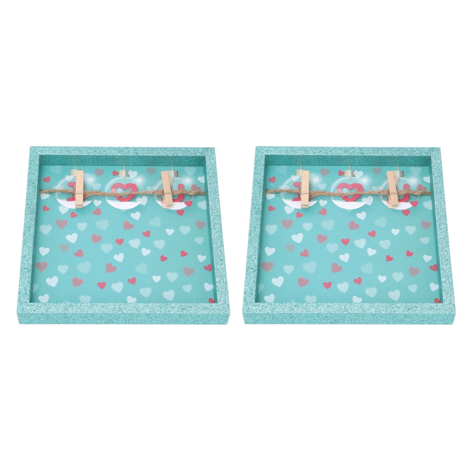 2 Pcs Picture Frames Innovative Wall Mount Photo Display Frames with Wood Clips for Home DecorationGreen Powder Photo Frame β image 6