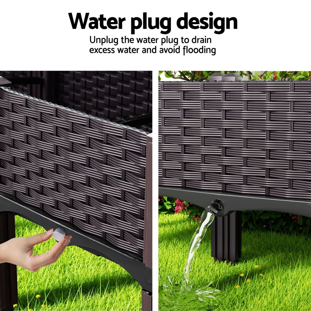 Green Fingers Garden Bed 120x40x36cm PP Planter Box Raised Container Growing Herb — image 4