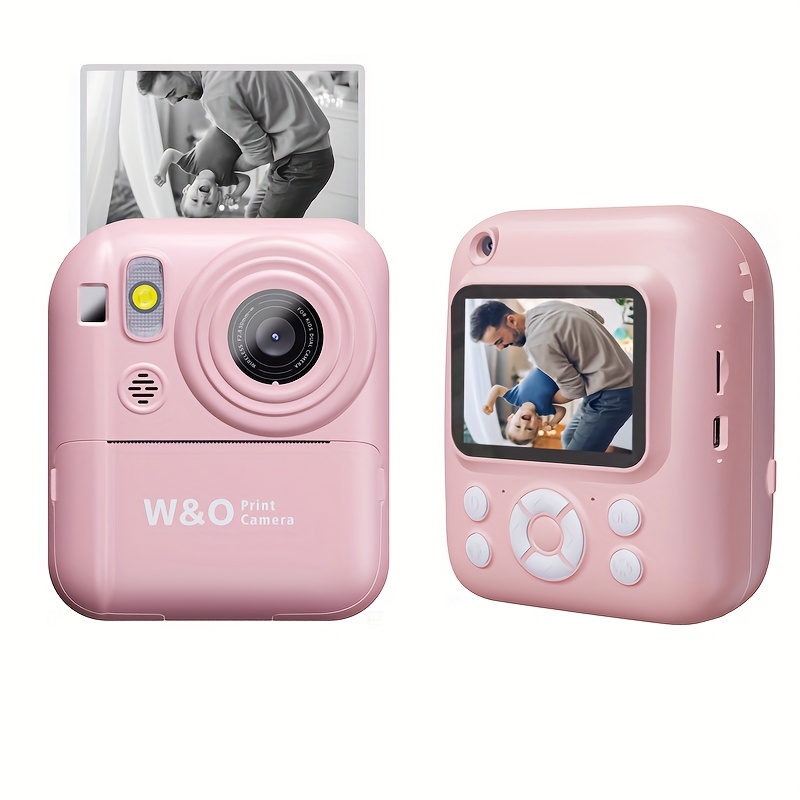 (PINK)Instant-Fun Camera: HD Photos, Filter Effects, Time-lapse Selfies, Built-in Games & Music, All-in-One Fun with Type-C Fast Charging