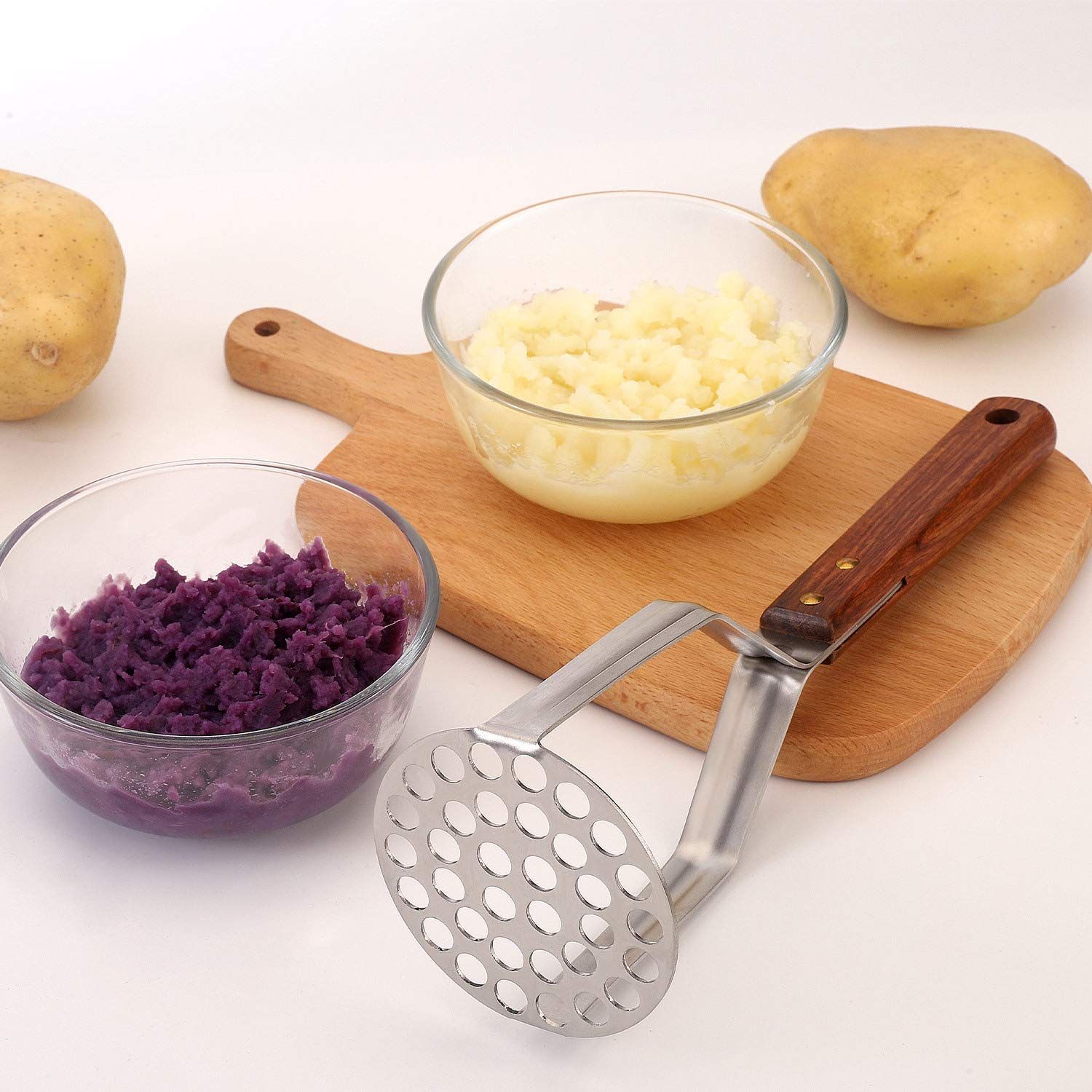UPGRADED Potato Masher Stainless Steel Heavy Duty Strong Anti-slip Handle Not Easy to Bent Easy to use Sturdy Construction โ image 3