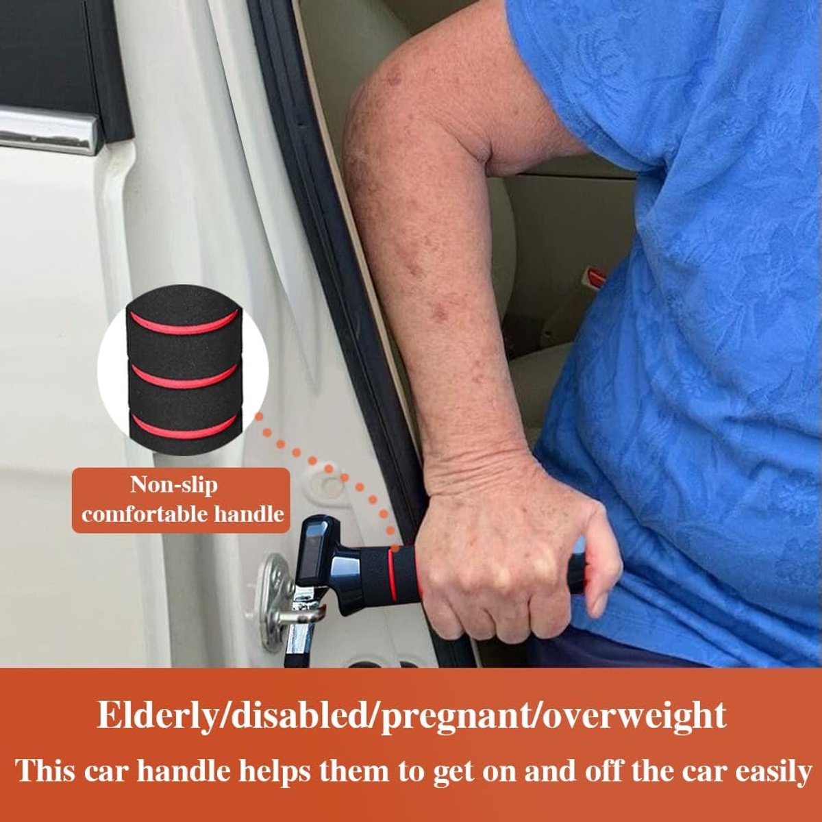 Set of 2 multifunctional car door handles, as an aid for getting in and out of cars, making it easier for disabled people / the elderly / small — image 3