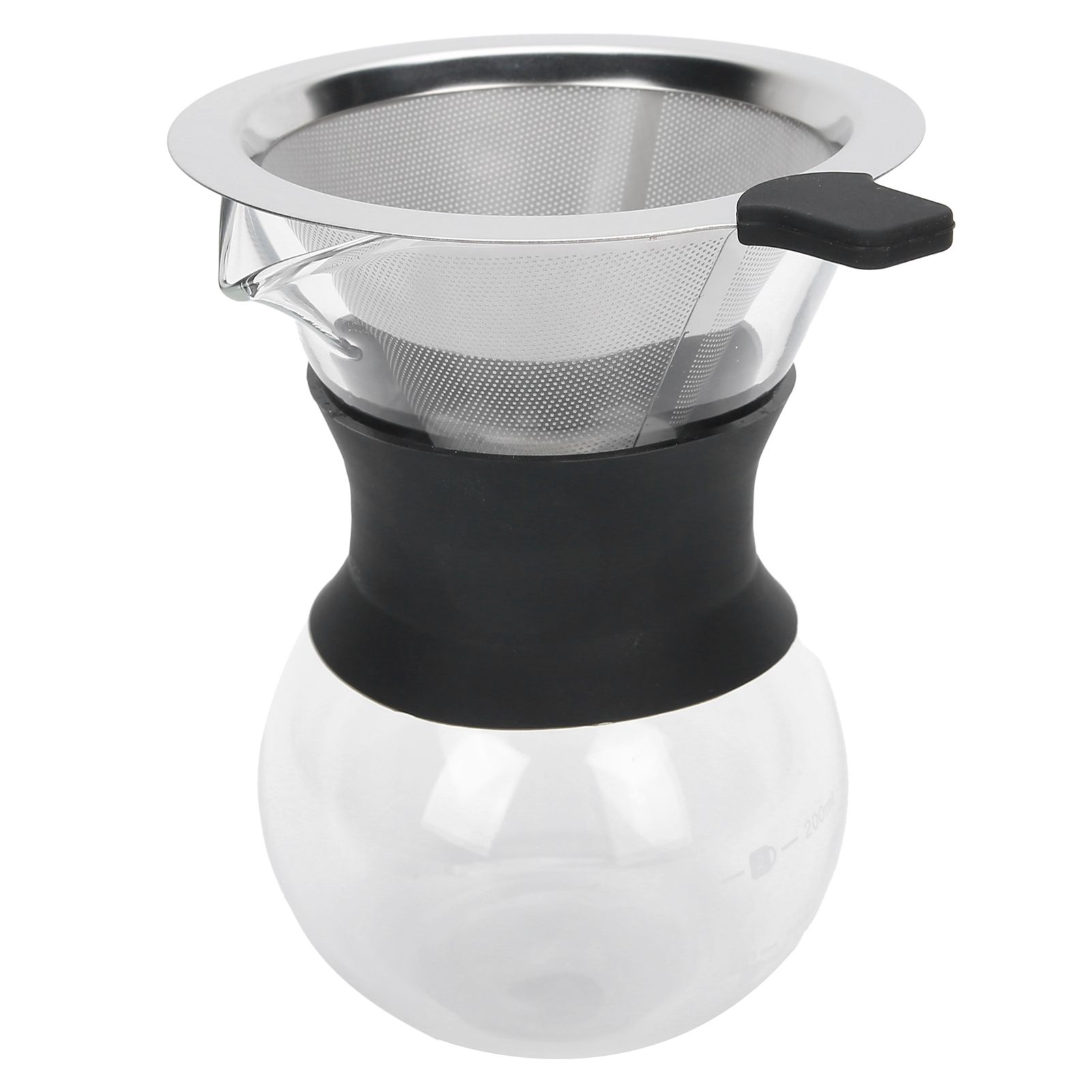 Reusable Glass Coffee Pot with Stainless Steel Filter Manual Drip Coffee Maker Set200ml — image 3