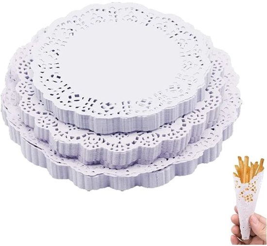 Baking Paper - 300 Sheets - Round Lace Paper - Plate Liner - Oil Absorbing Paper - Kitchen & Household - Baked Fried Foods, Pastry, Cake, Square, Oval
