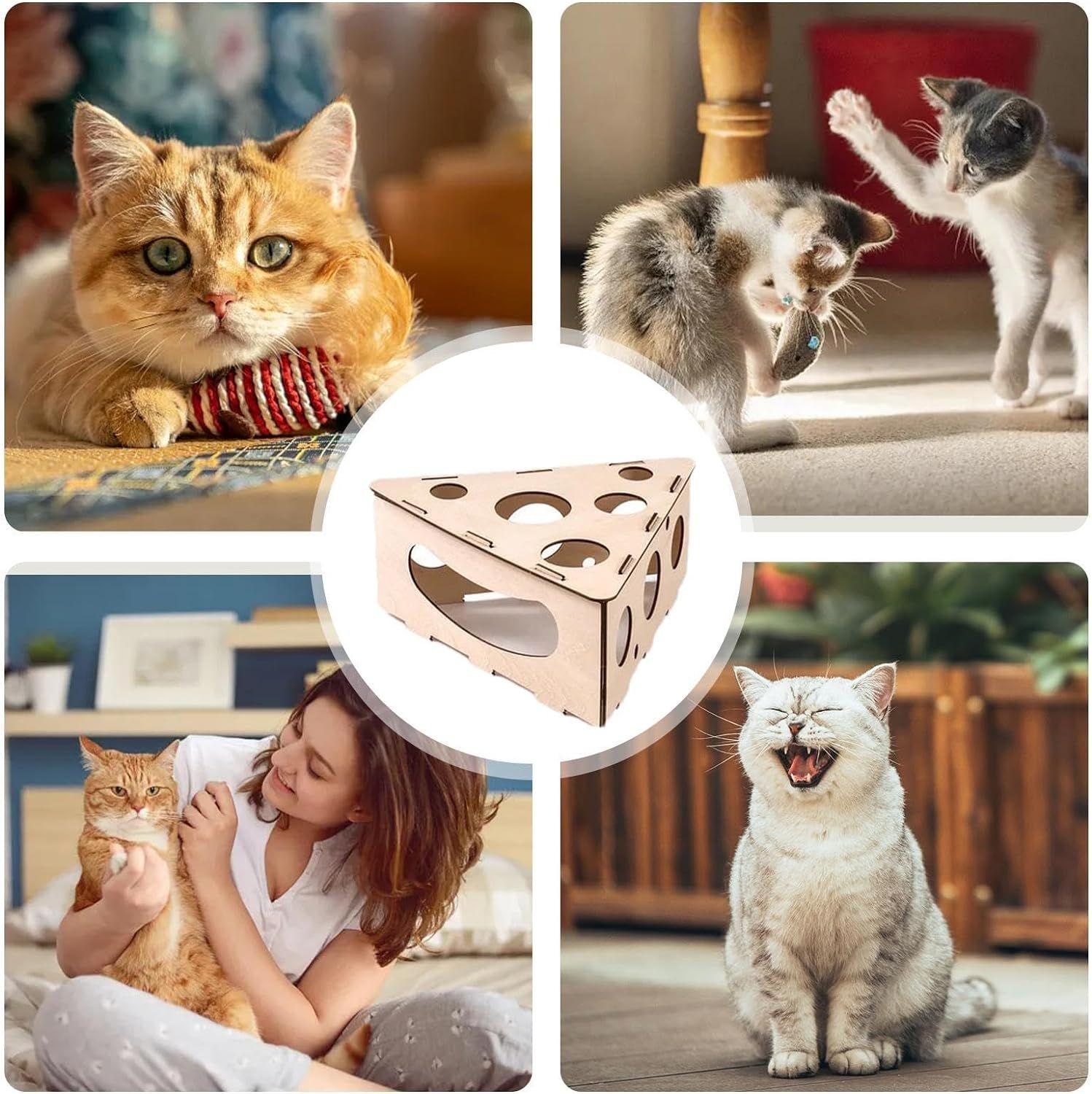 Cat Treat Puzzle | Wooden Kitten Toys | Interactive Treat Maze, Cat Enrichment Toy, Pet Treat Puzzle Box, Wooden Treat Maze — image 4