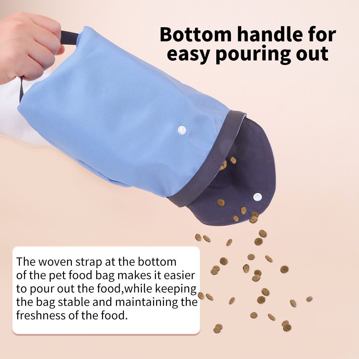 2-pcs Red Portable Pet Food Storage Bag - Roll Top Treat Pouch for Travel & Walks — image 2