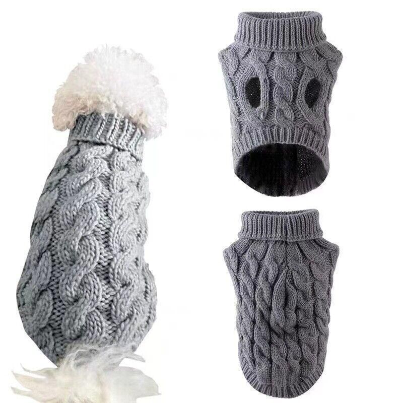 Puppy Dog Jumper Winter Warm Knitted Sweater Pet Clothes Small Dogs Coat Thermal L Size - White โ image 6