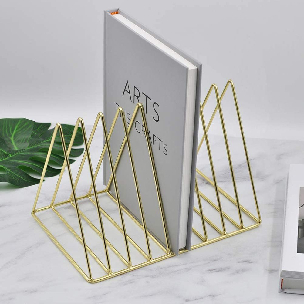 File Holder Organizer Triangle Record Album Holder Magazine Wire Rack Desk Storage Decor for Home Office — image 3