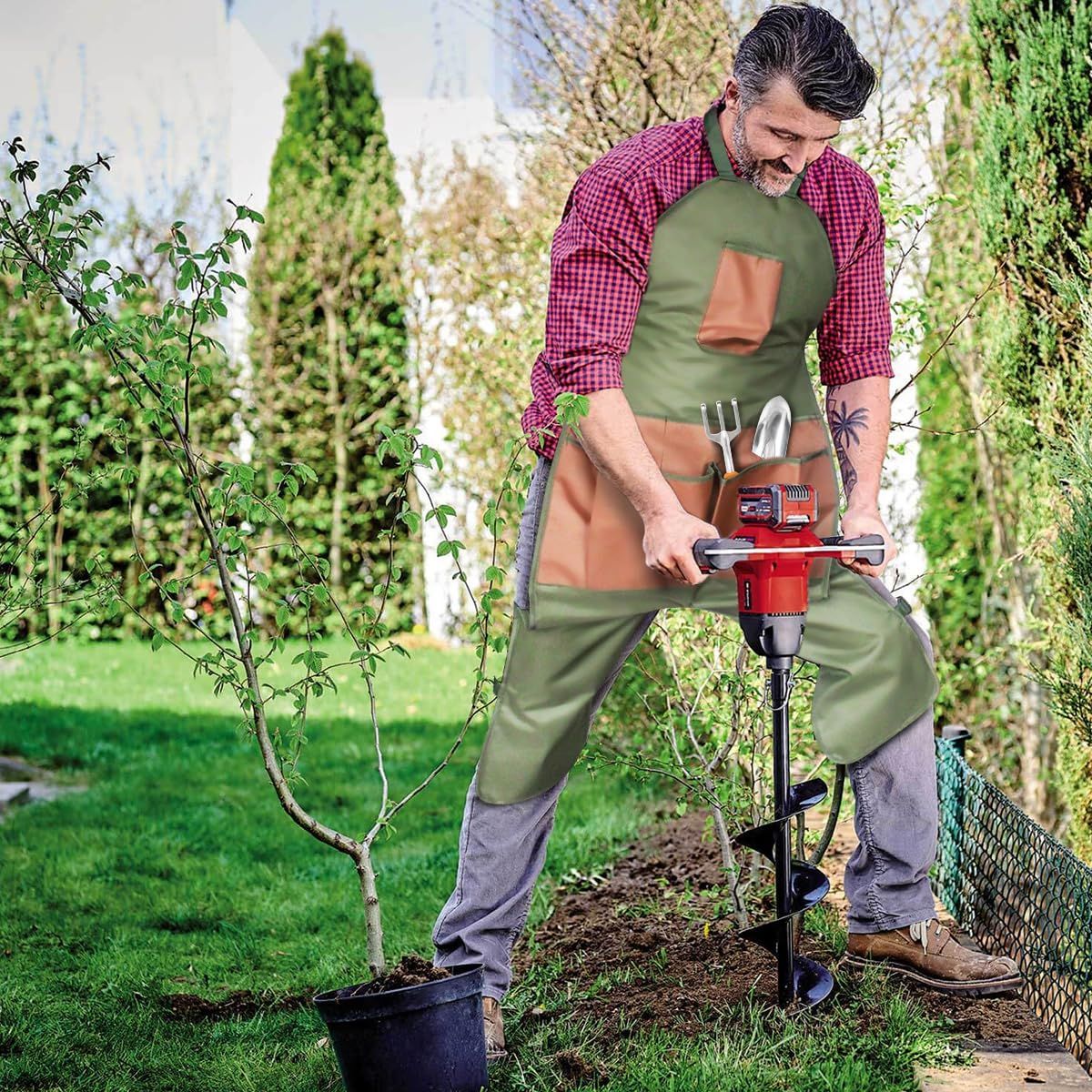 big and tall apron is made of wear-resistant canvas,aprons with pockets suitable for durable canvas apron — image 4