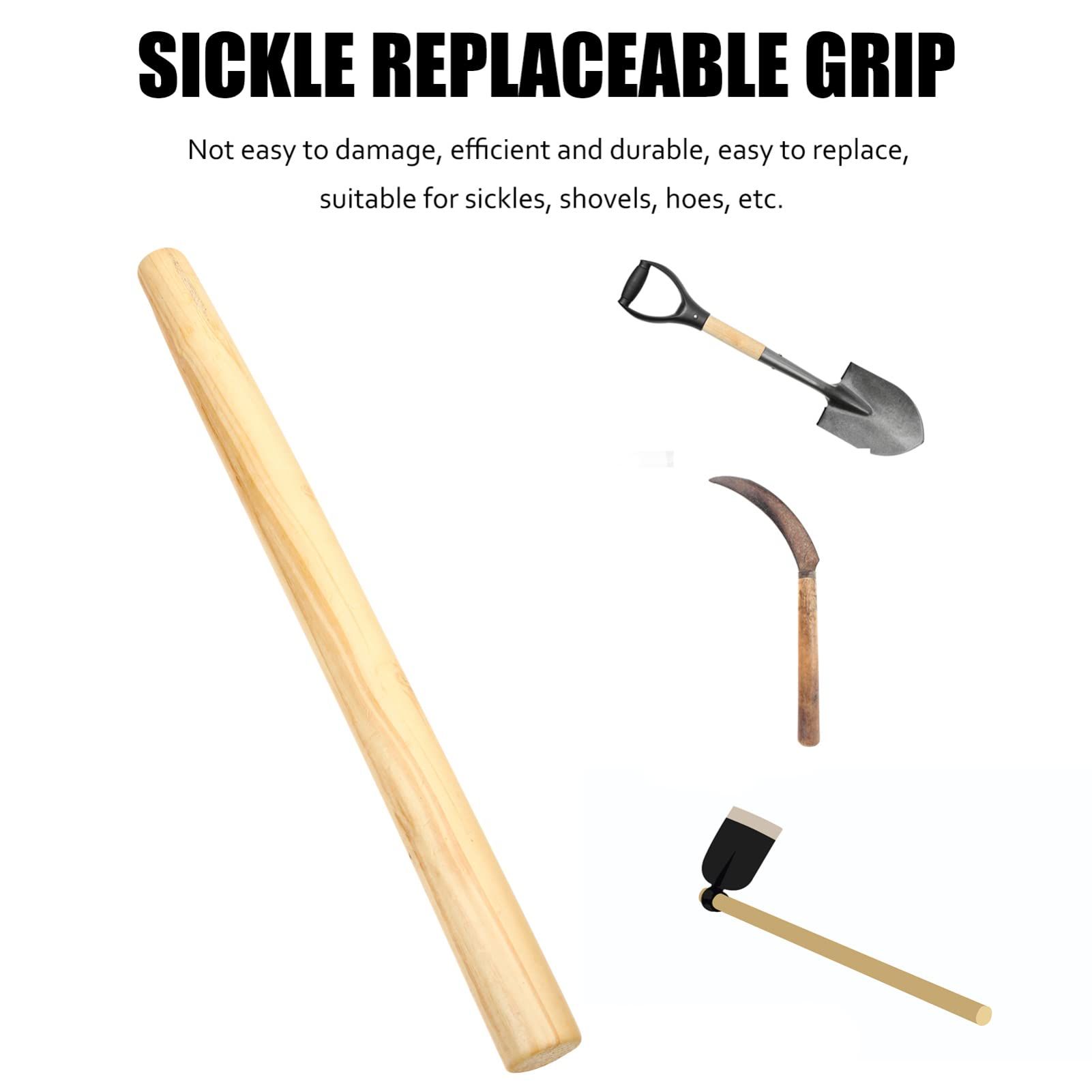 2Pcs Wooden Shovel Handle Hardwood Handles Landscaping Sickles Handle Replacement for Garden Sickle Shovels Ash Coal 30cm โ image 4
