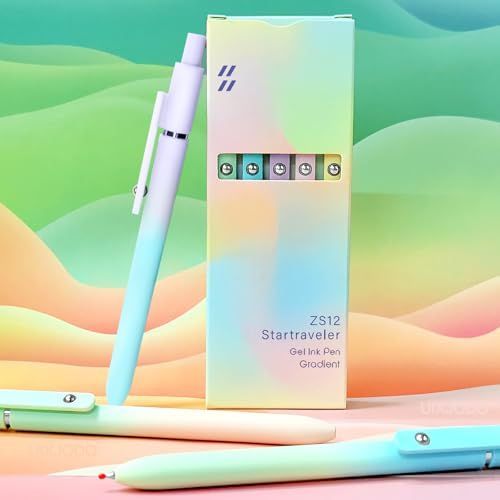 Gel Pens, 5 Pcs Black Ink Pens for Women, 0.7mm Medium Point Smooth Writing Pens with Silicone Grip, High-End Series Metal Clip Retractable Pens for Journaling — image 6