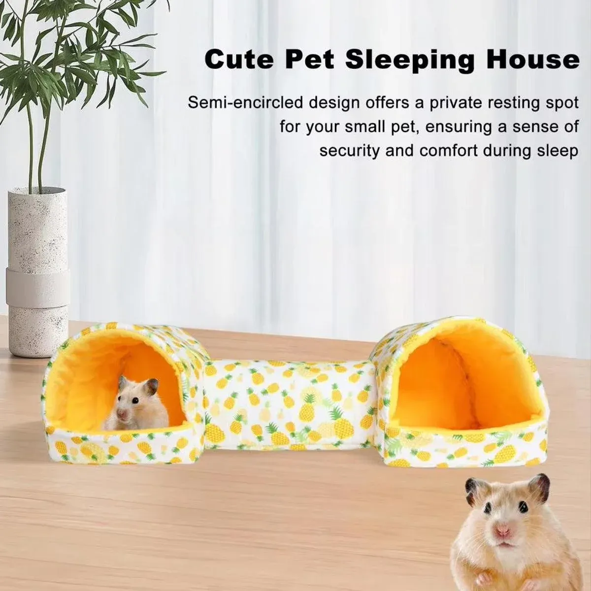 Small Pet Hamster Nest House Cotton Tunnel Comfortable Bedding for Hamsters - Pink — image 6