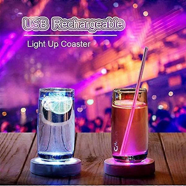 4pcs LED Drink Coasters with Light Sensor for Bar Party โ image 4