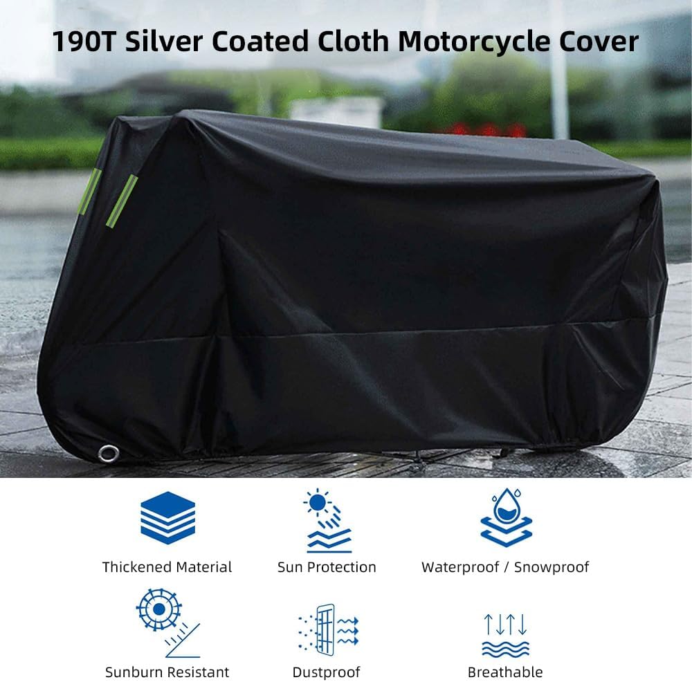 Heavy Duty PVC Motorcycle Cover 2XL/3XL for Weather Protection, for Rain, Snow, 530g Universal Fit — image 4