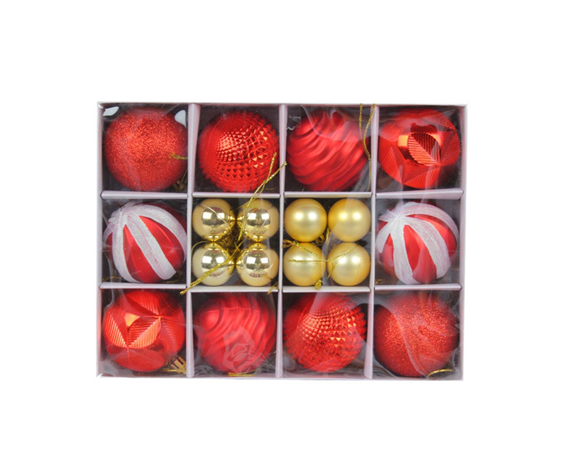 26Pcs Xmas Balls Bright Ornament-Red