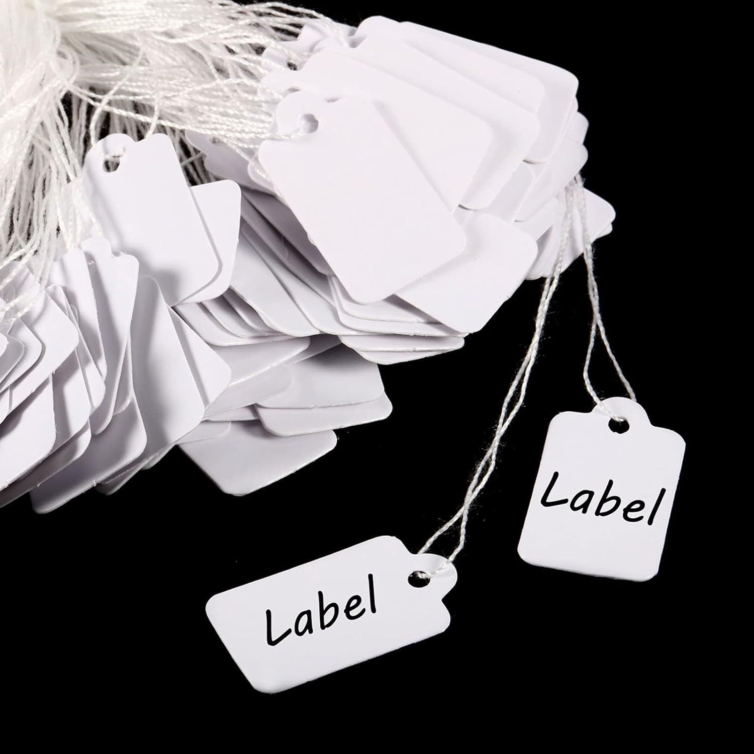 500 Pack White Price Tags with String Attached for Jewelry, Clothing, Gift, Yard Sale, Garage Supplies(Vintage Style,23 x 13 mm) โ image 4