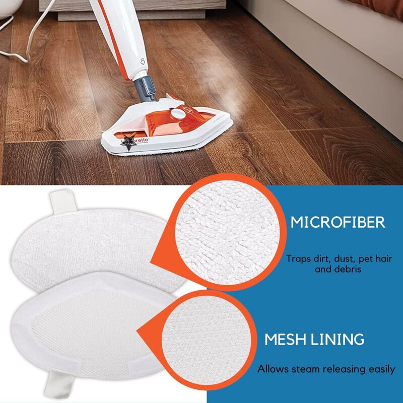 Reusable Microfiber Replacement Pads Compatible With Polti Vaporetto Washable Steam Cleaner Refill Pads (6 Pack) — image 3
