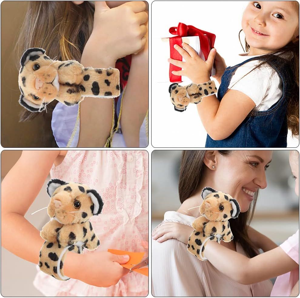 2 Pcs Elephant Slap Bracelet Plush Tiger Stuffed Animal Hug Slap Bracelet Birthday Party Favors delightful blend of fashion โ image 2