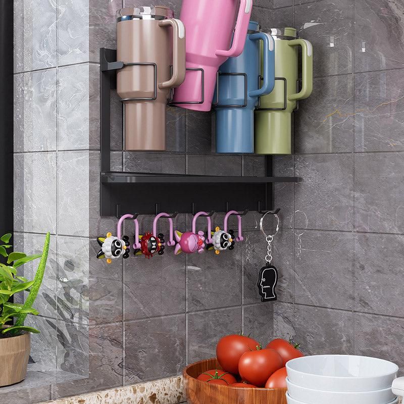 Magnetic Mug Organizer Cup Holder Wall Mount Storage for Kitchen Office Home Use - White — image 5