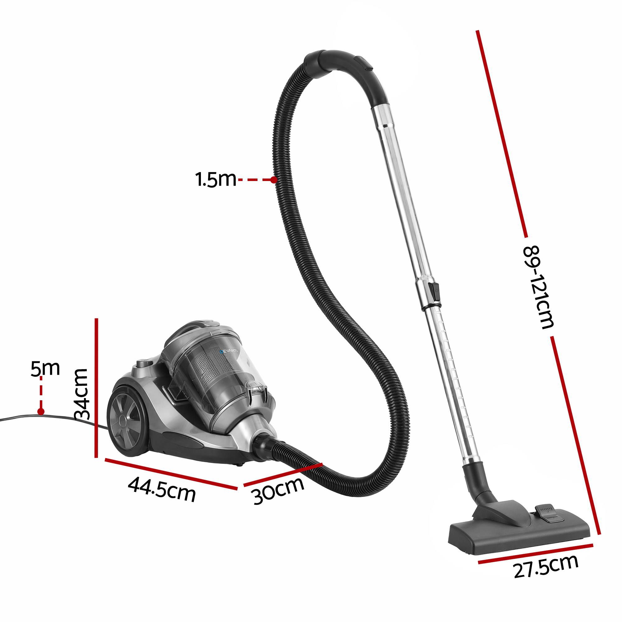 Devanti Vacuum Cleaner Bagless Canister 2000W 25kPa Powerful Suction 4L โ image 2
