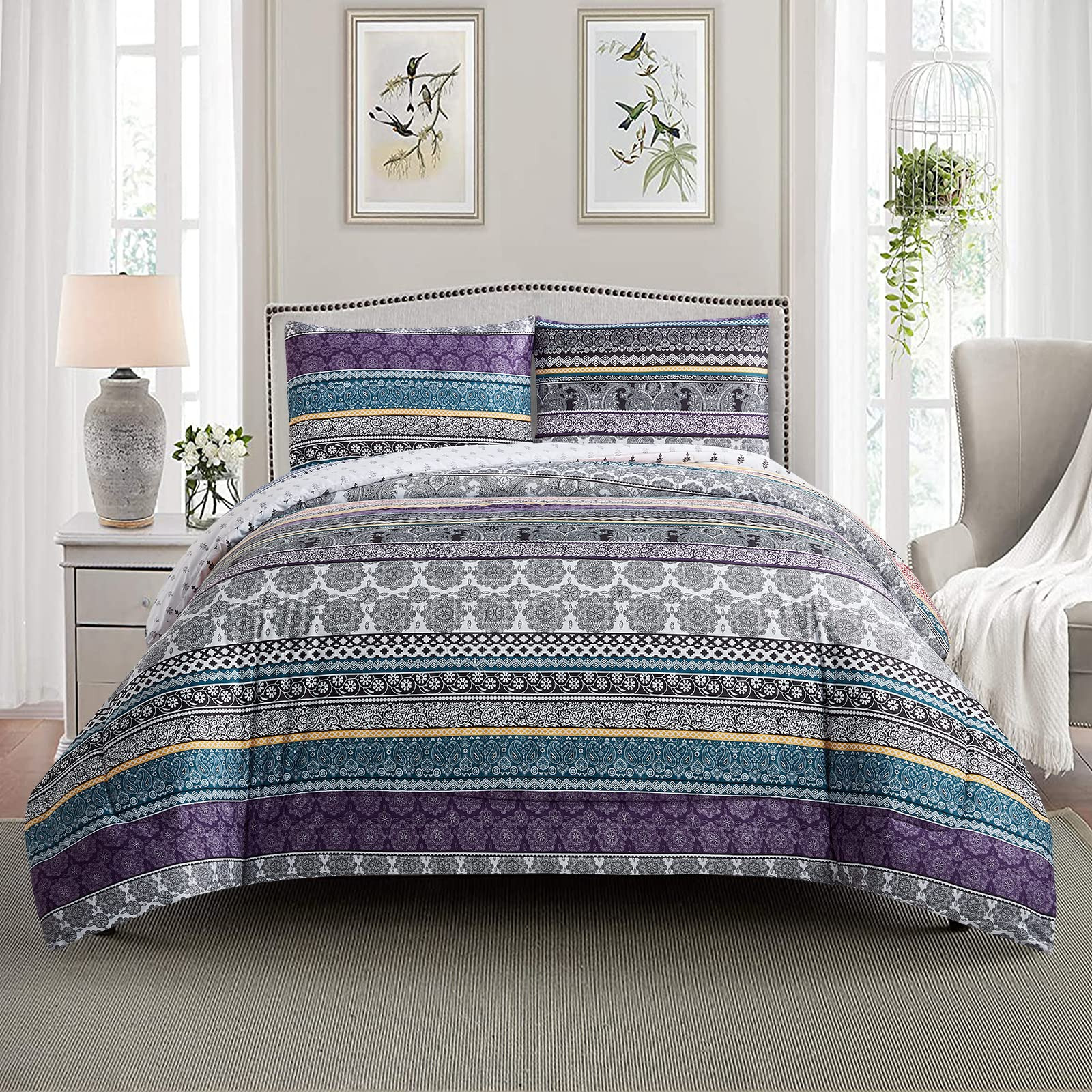 Whimsical Winter Frosty Elegant 3 Pc Comforter & Pillow Cover Set